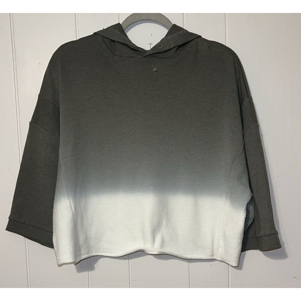 Women’s Gilded Intent Wide Sleeve Hoodie Sweatshirt Size XS Green & White Ombre
